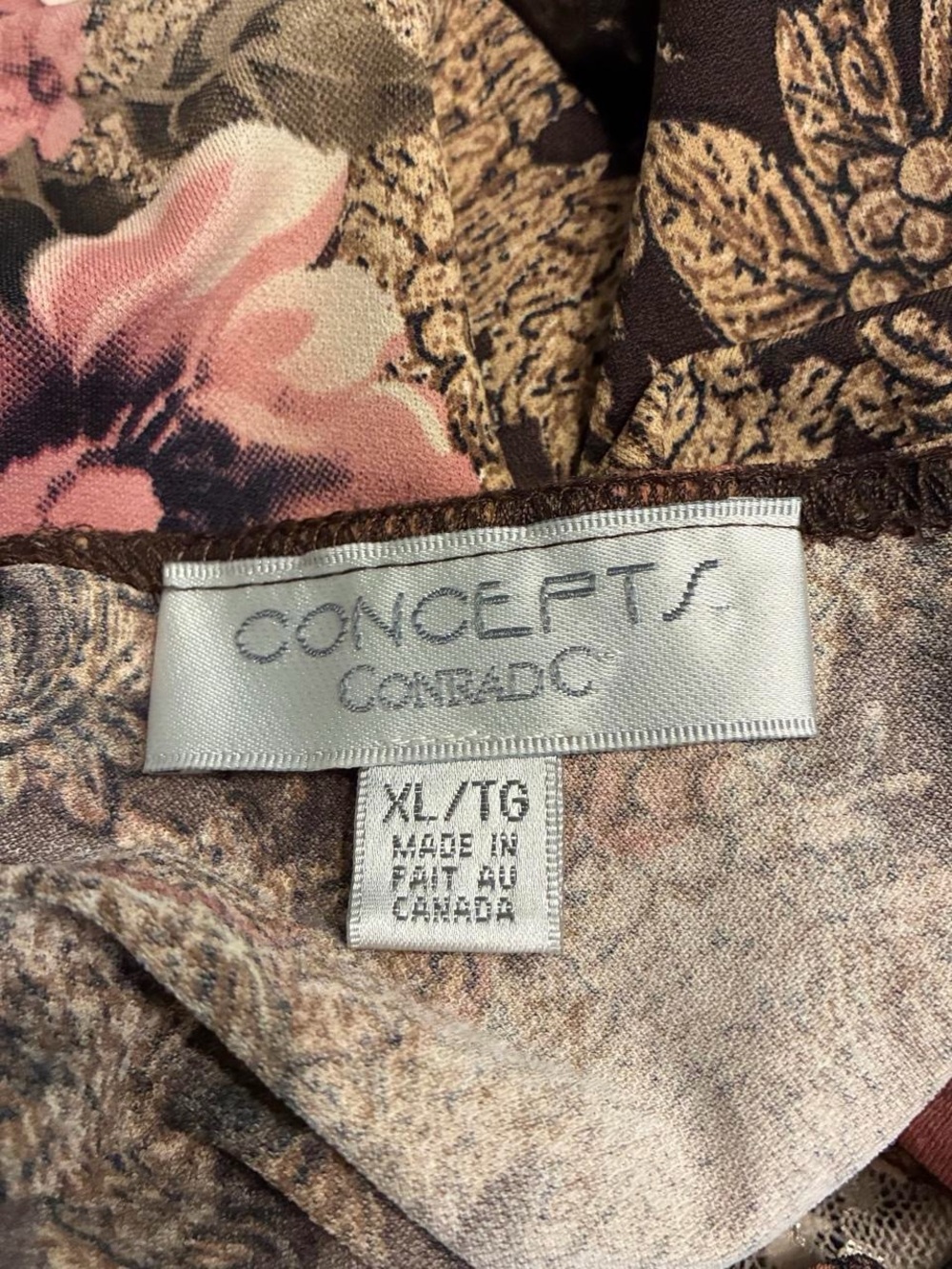 Floral & Leopard Print Long-Sleeve Women's Top - Pink/Brown - Picture 5 of 5